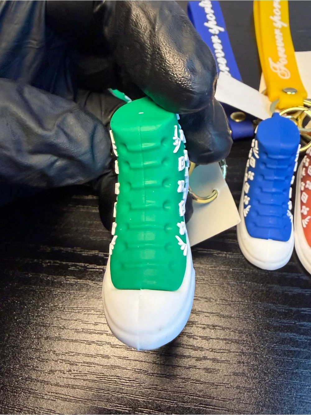 6 Pcs Colorful Mini Sneaker Keychain Set with Branded Straps GREAT GIFTS!!
